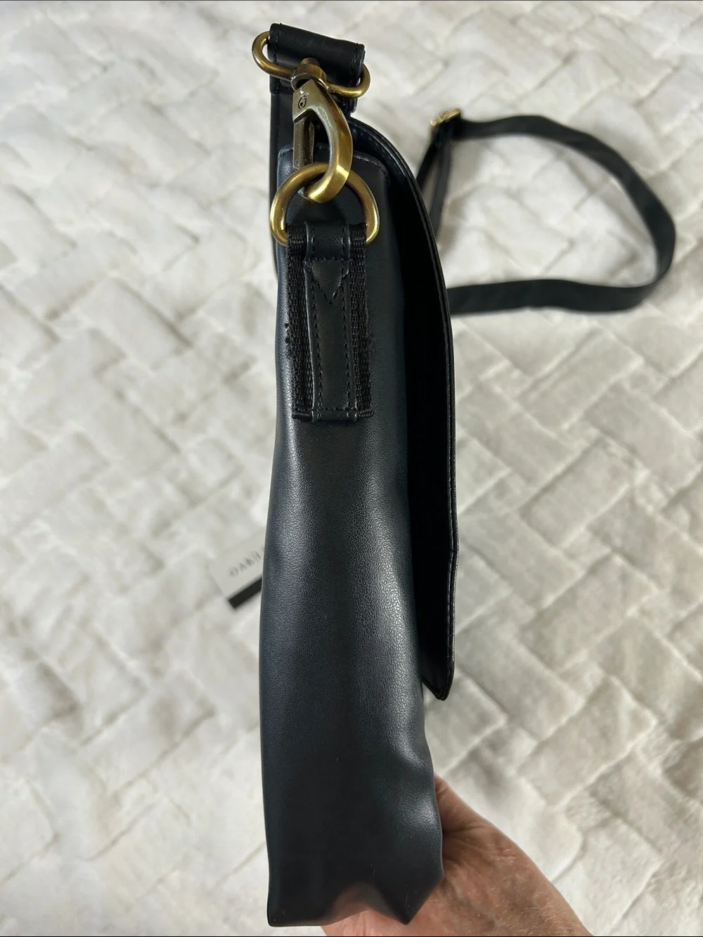 Oak Leathers Black Men's/Woman’s Vegan Leather Messenger Bag 14 x 11 x 3